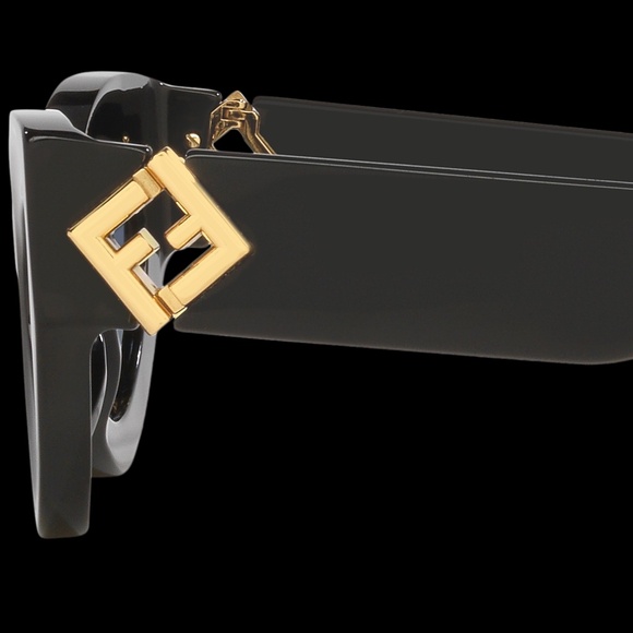 The NEW FENDI FE40146I Diamonds FF Logo 40146 Black Gold Fashion Cat Sunglasses - Picture 15 of 16